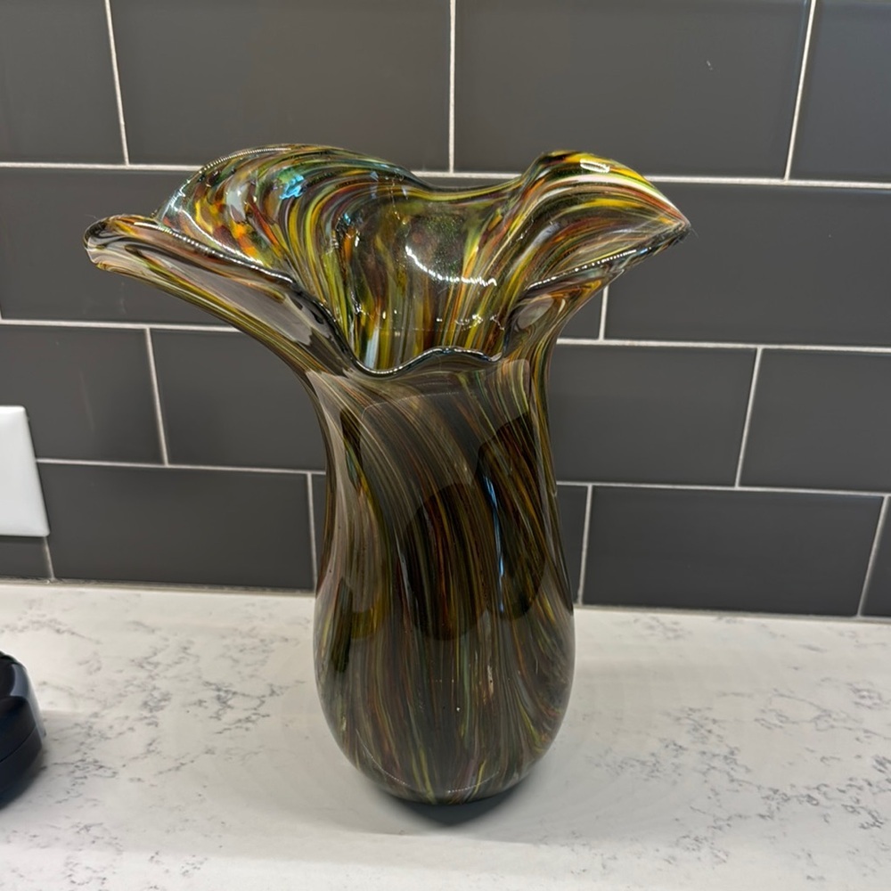 Colorful Swirl Glass Vase